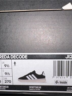 adidas Black & White Low-Top Sneakers Box Label
